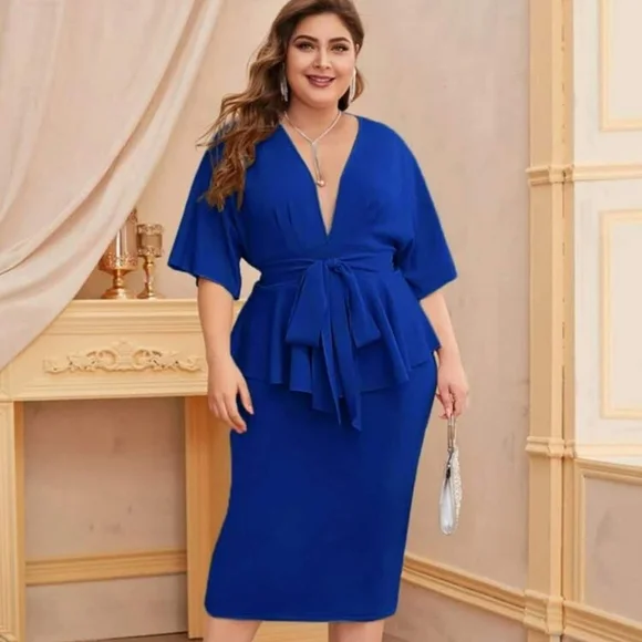 khloe blue dress Khloe Blue Maxi - S - Women's Fashion main image 1